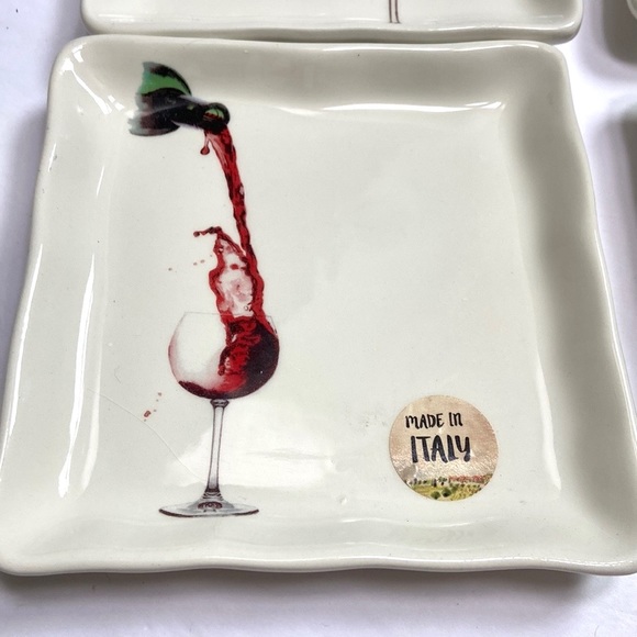 NWT Ceramica Cuore Wine Design Small Plates - Picture 9 of 12